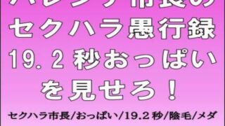 ハレンチ市長のセクハラ愚行録。19.2秒おっぱいを見せろ！【CMNFリアリズム】