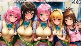 電車でヒロインとハーレムSEX！パンチラ誘惑で勃起を抑えられないリトに公開セクハラ【黒糖サムライ】